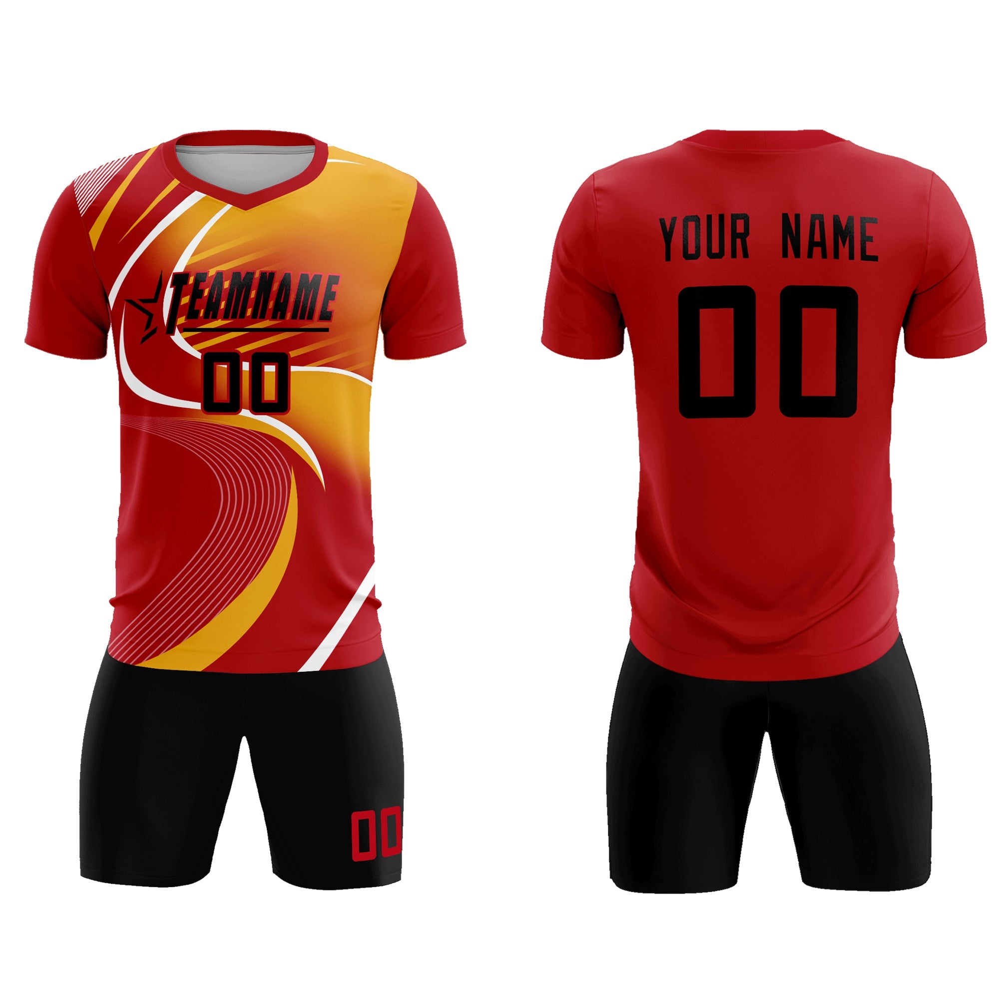 Maillot de football personnalisé avec impression rouge