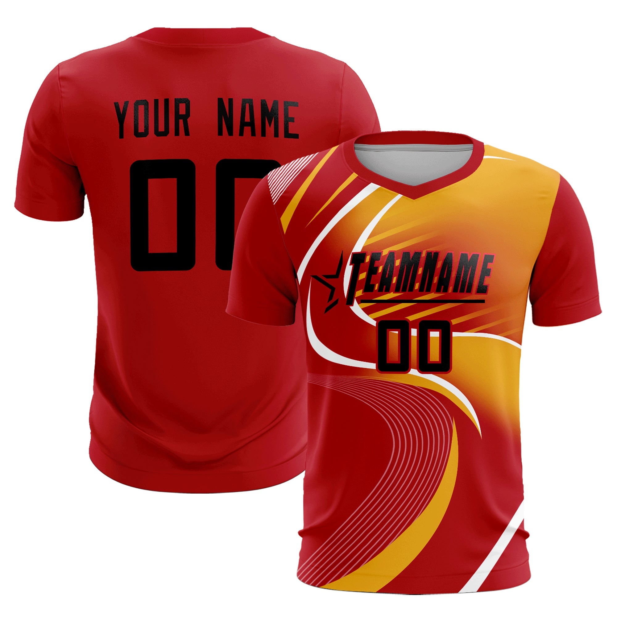 Maillot de football personnalisé avec impression rouge
