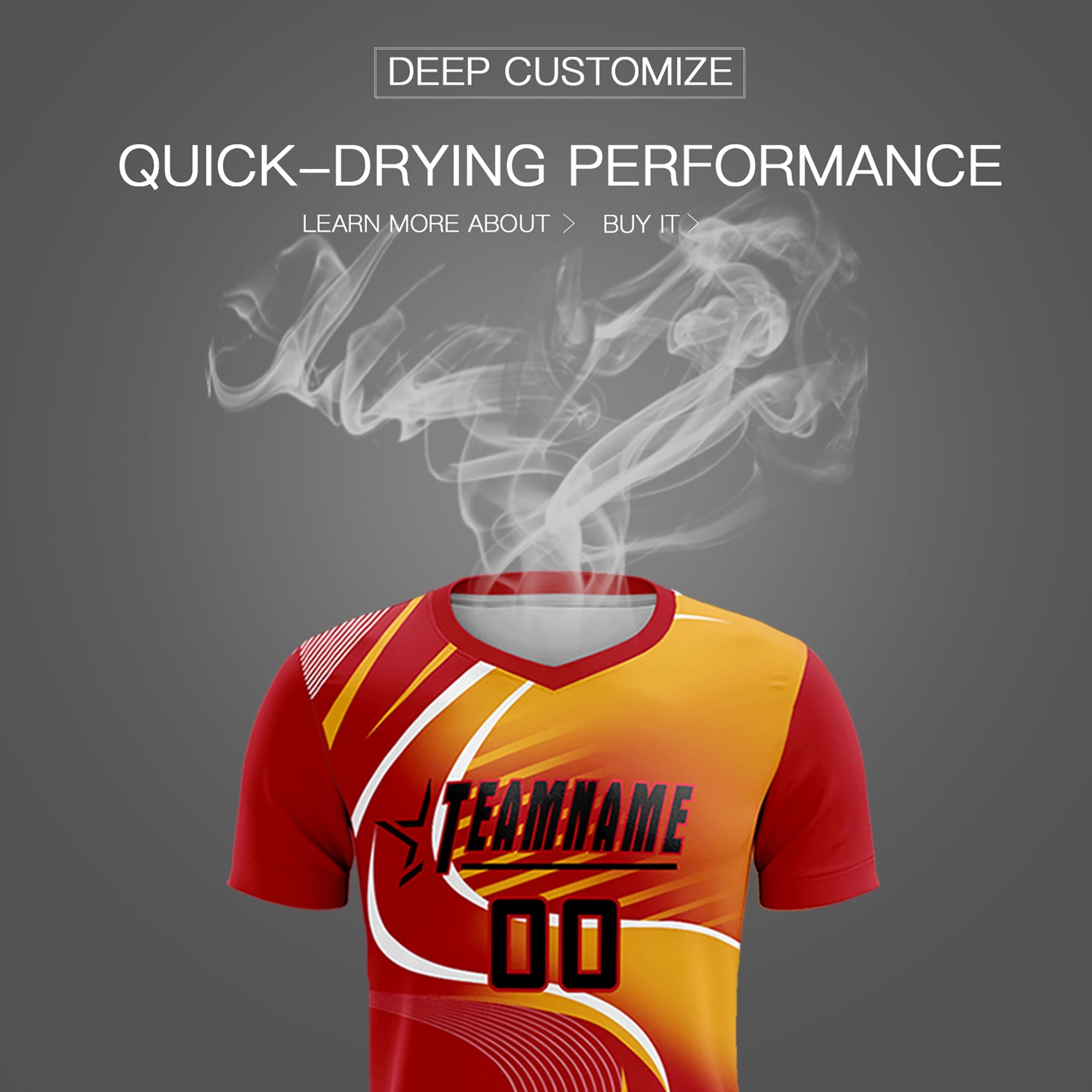 Maillot de football personnalisé avec impression rouge