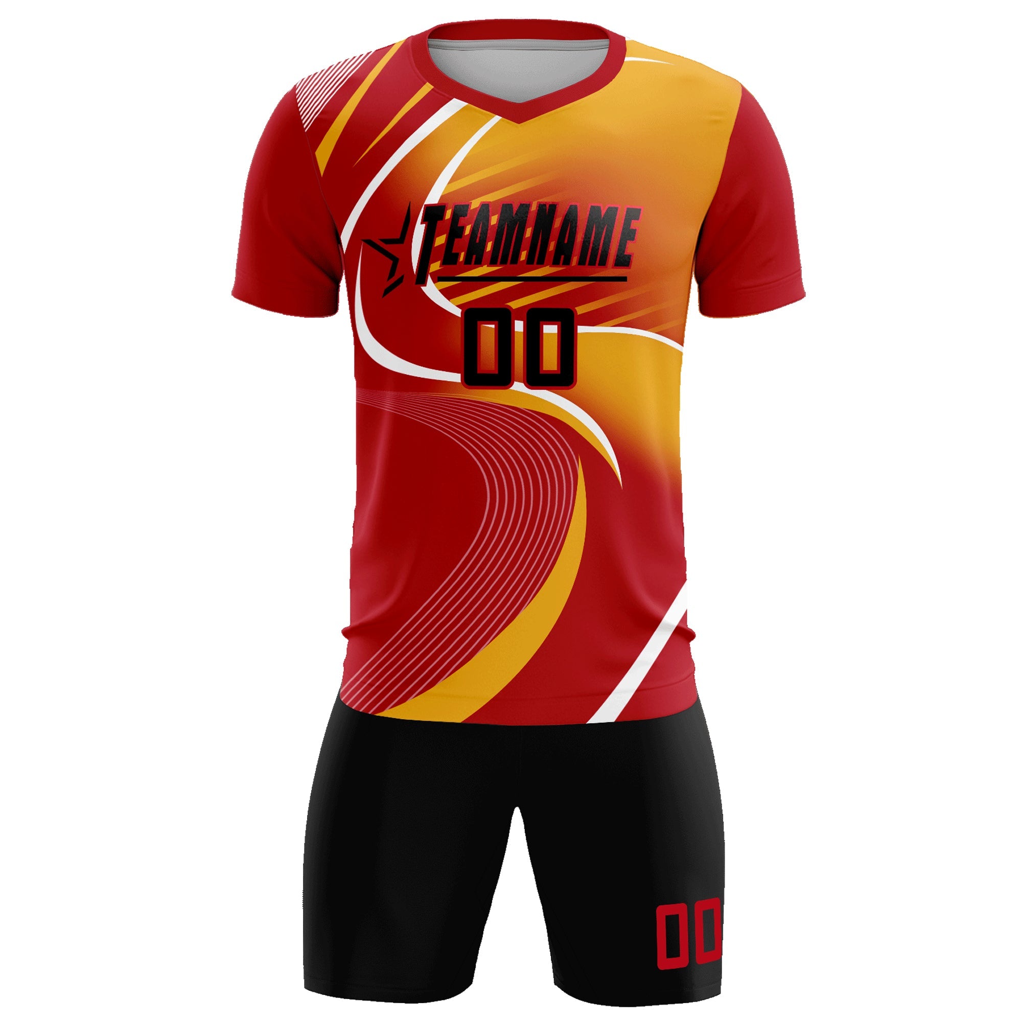 Maillot de football personnalisé avec impression rouge