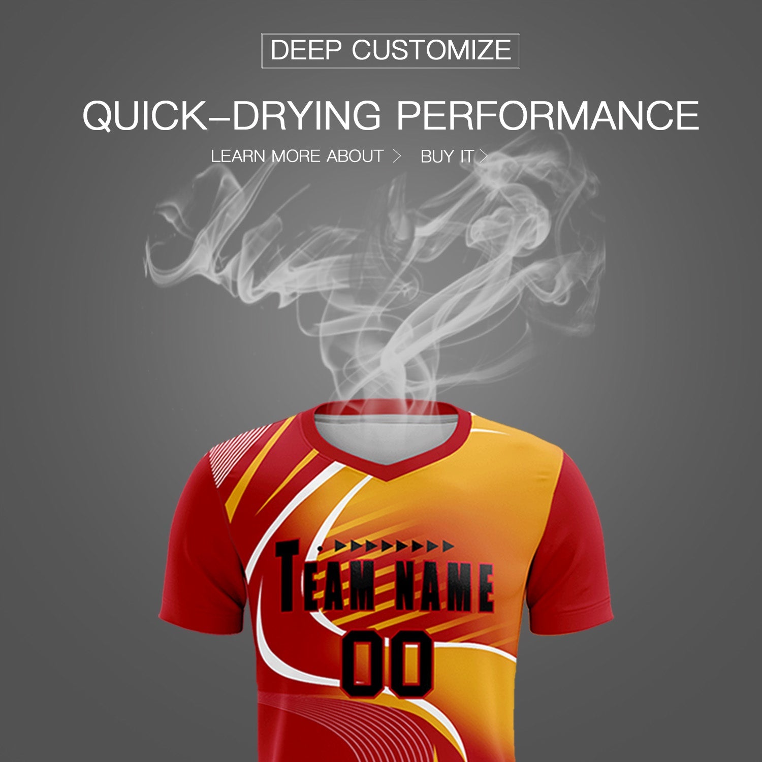 Maillot de football personnalisé avec impression rouge