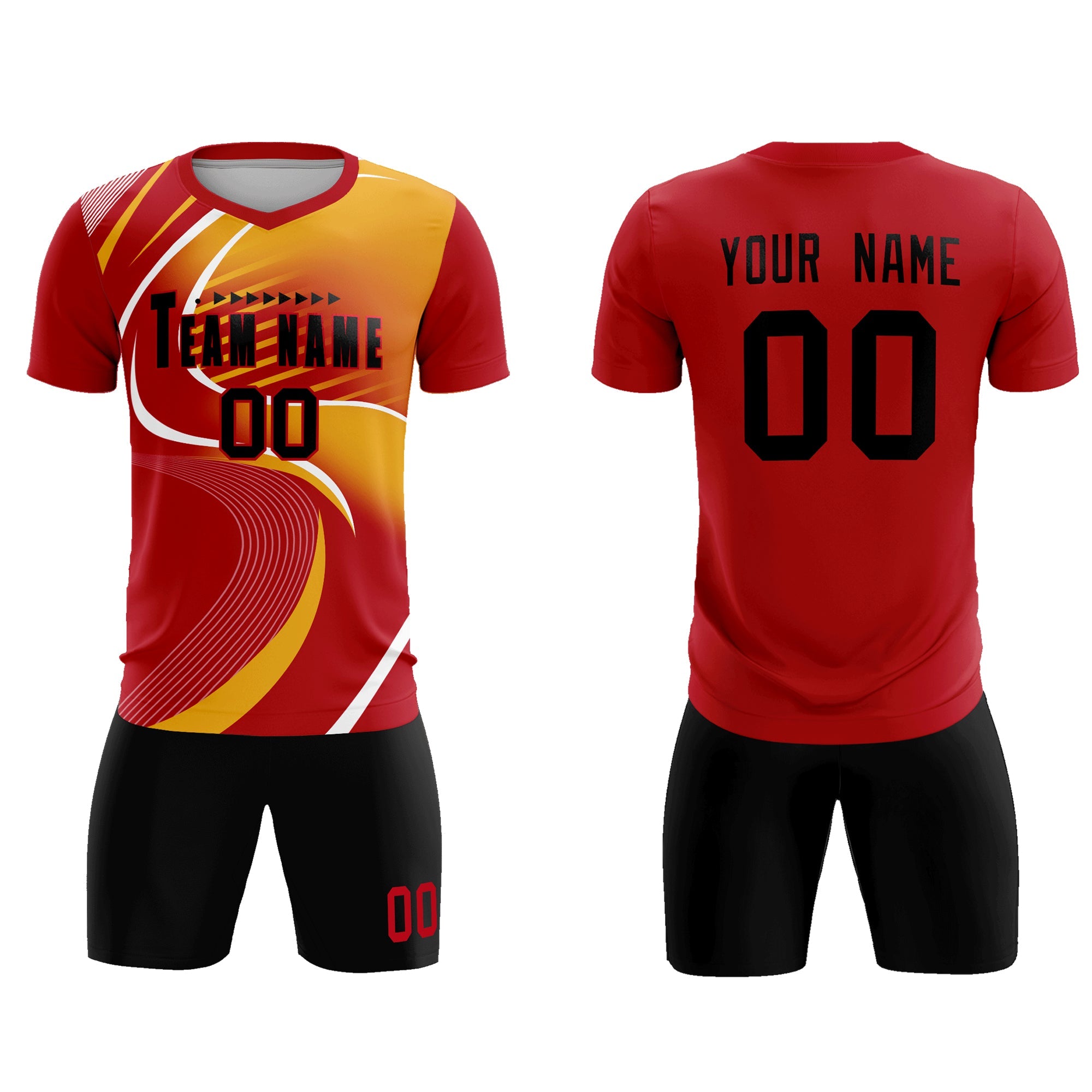 Maillot de football personnalisé avec impression rouge
