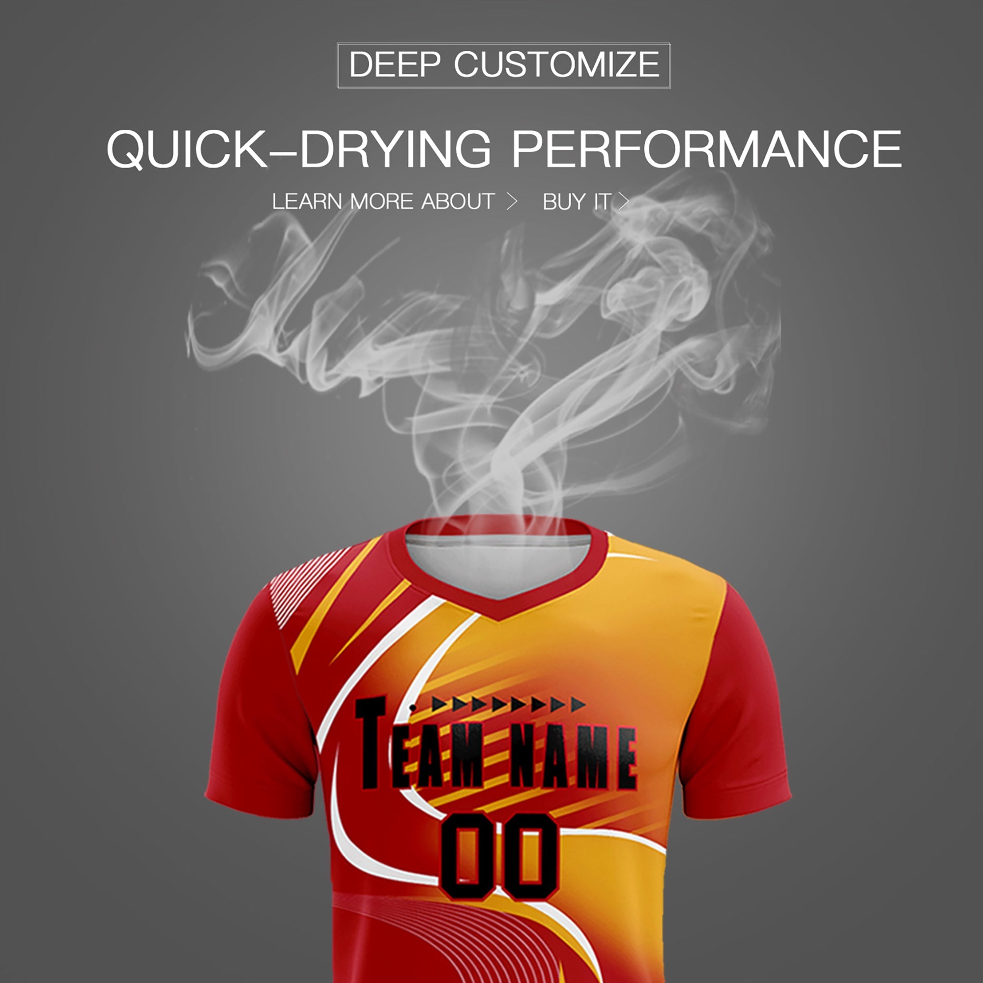 Maillot de football personnalisé avec impression rouge
