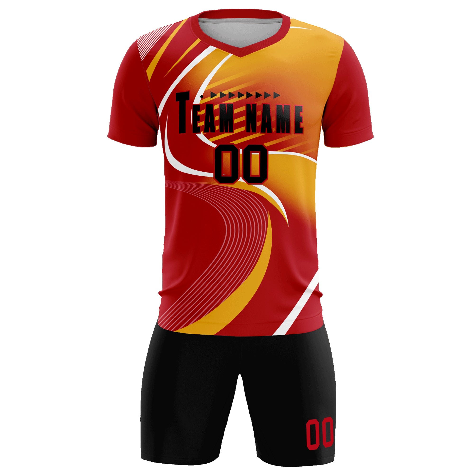 Maillot de football personnalisé avec impression rouge