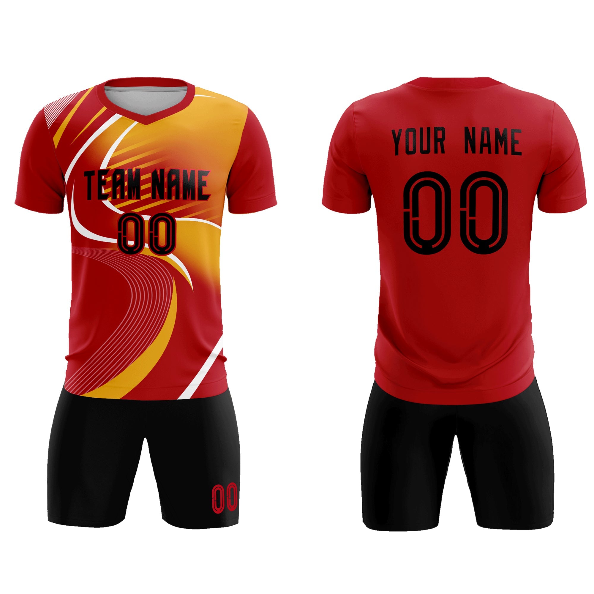Maillot de football personnalisé avec impression rouge