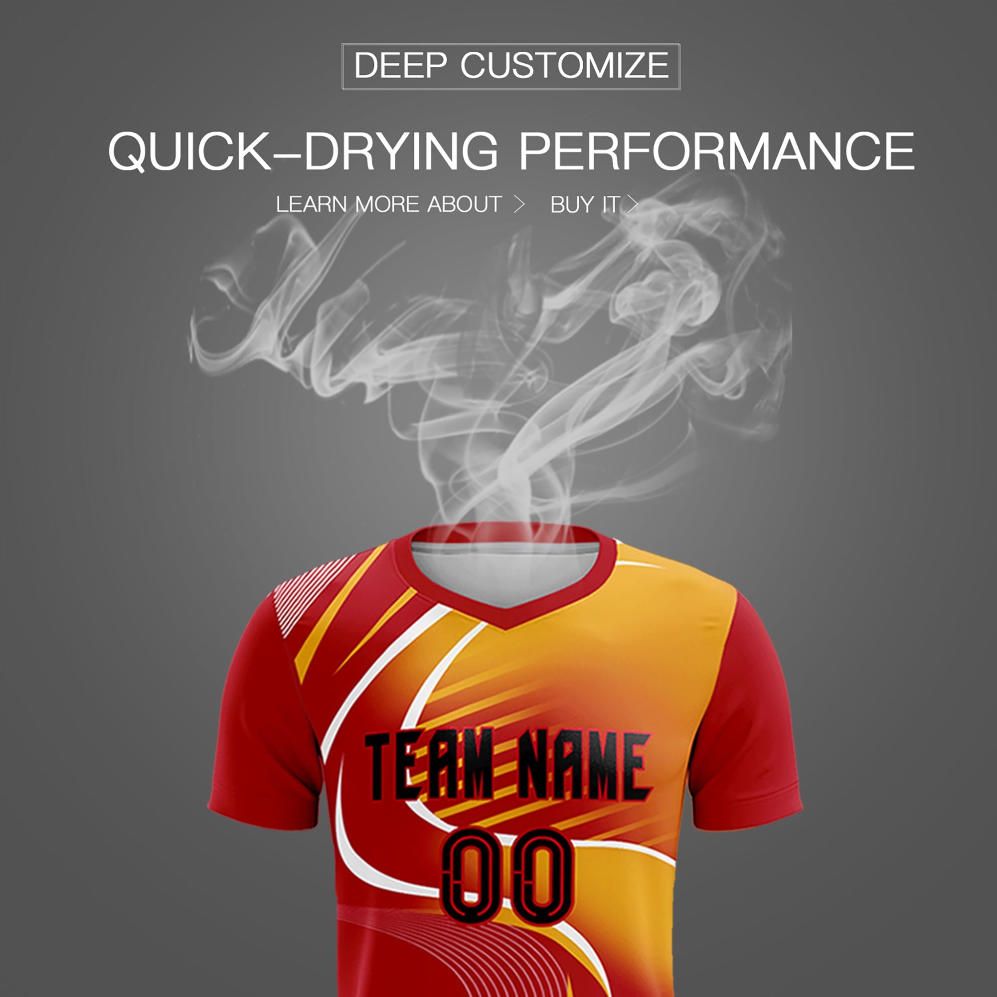Maillot de football personnalisé avec impression rouge