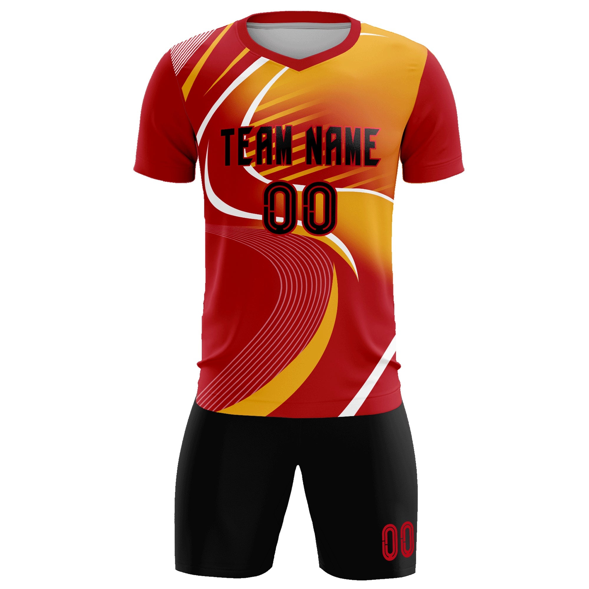 Maillot de football personnalisé avec impression rouge