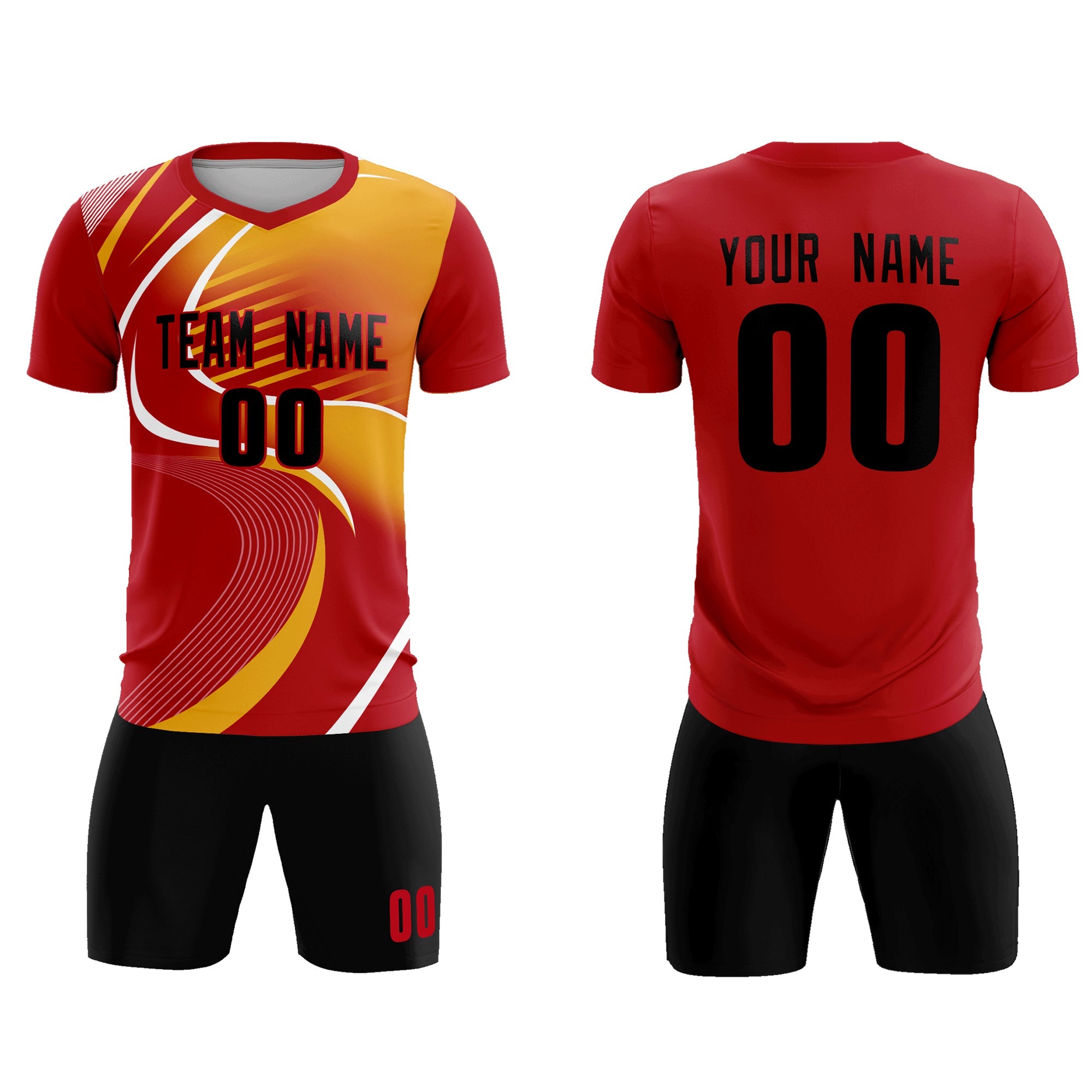Maillot de football personnalisé avec impression rouge