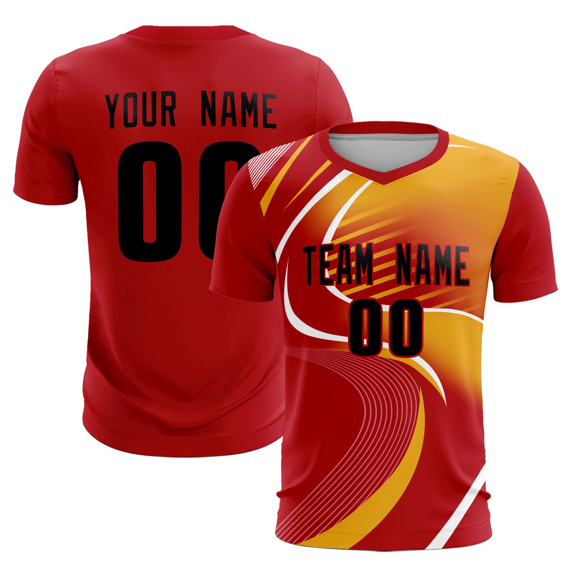 Maillot de football personnalisé avec impression rouge