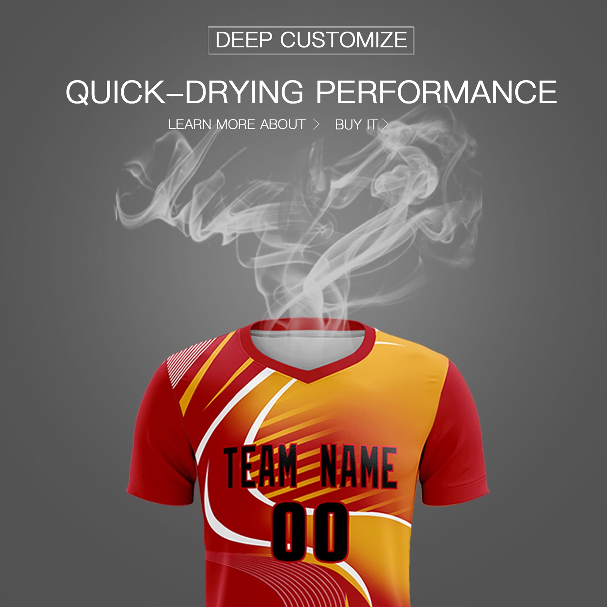 Maillot de football personnalisé avec impression rouge