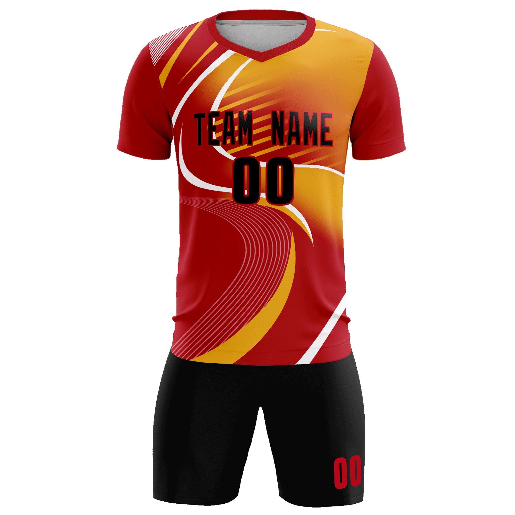 Maillot de football personnalisé avec impression rouge