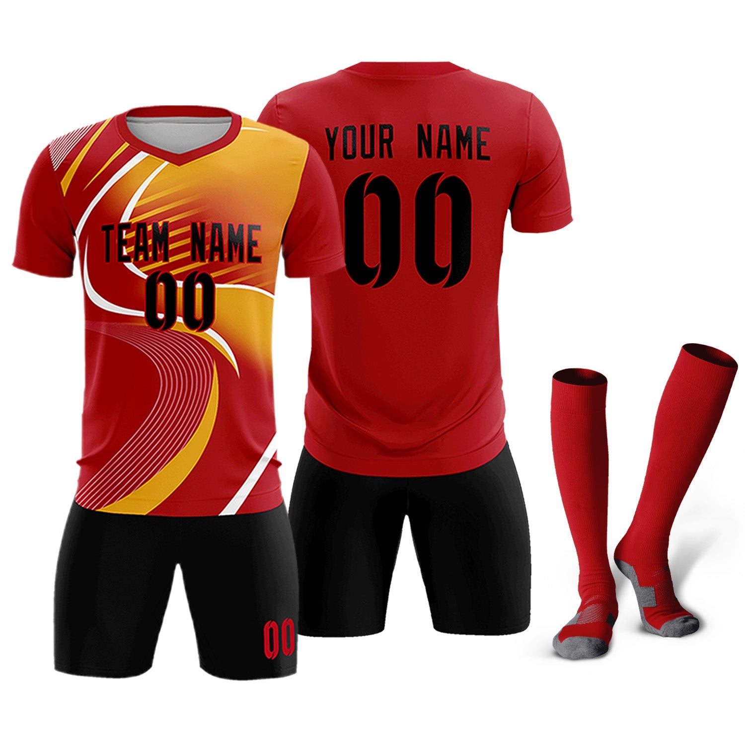 Maillot de football personnalisé avec impression rouge