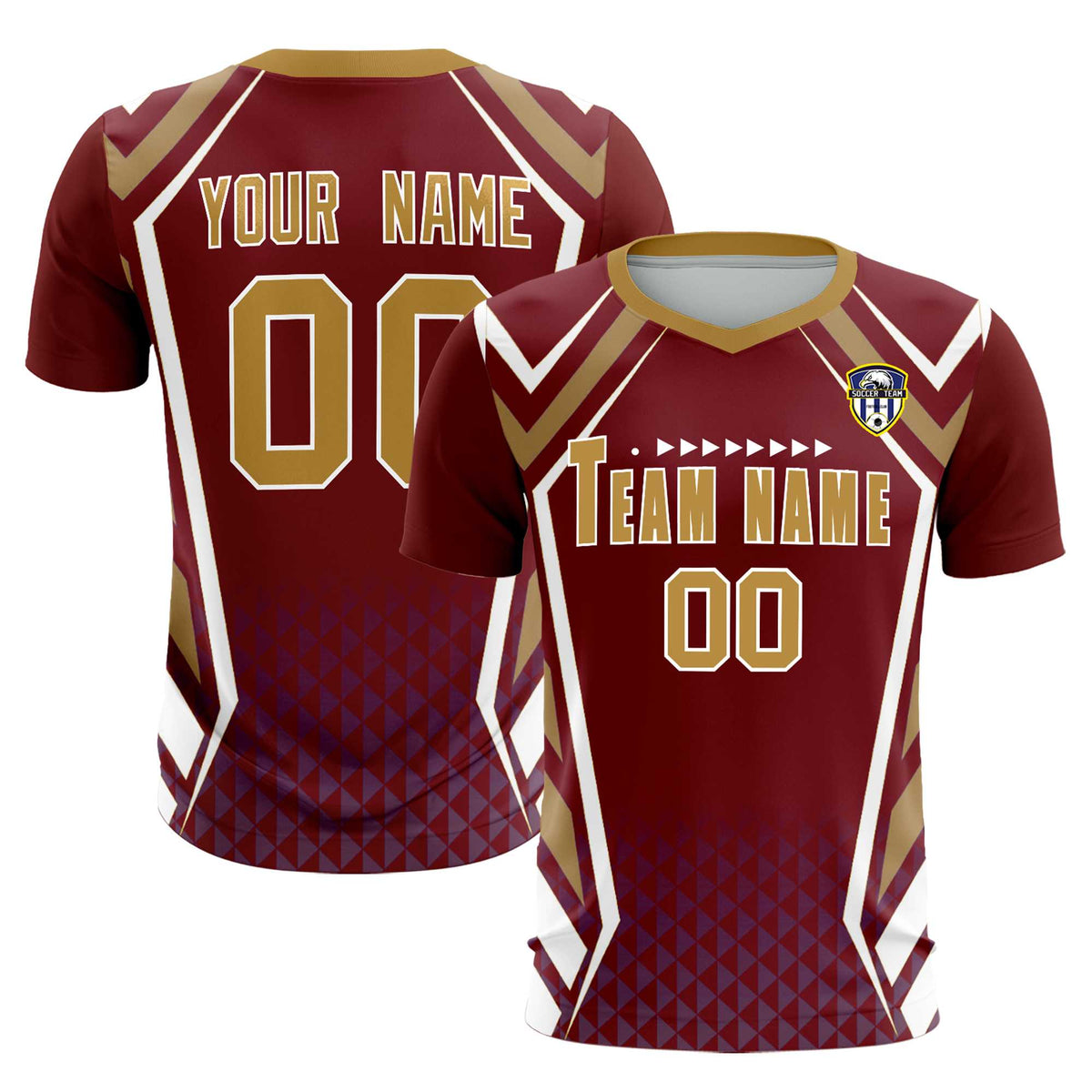 Custom Crimson Abstract Breathable Football Kit Jersey