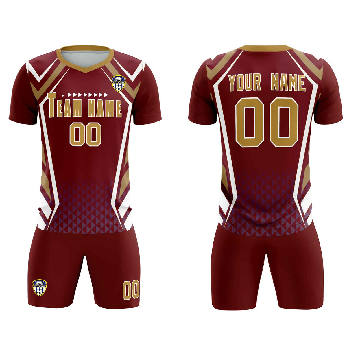 Custom Crimson Abstract Breathable Football Kit Jersey