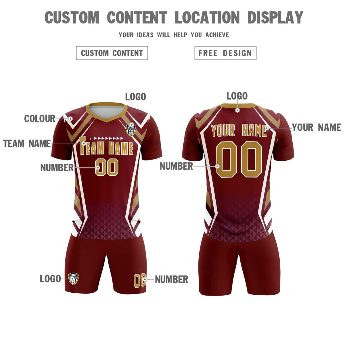 Custom Crimson Abstract Breathable Football Kit Jersey