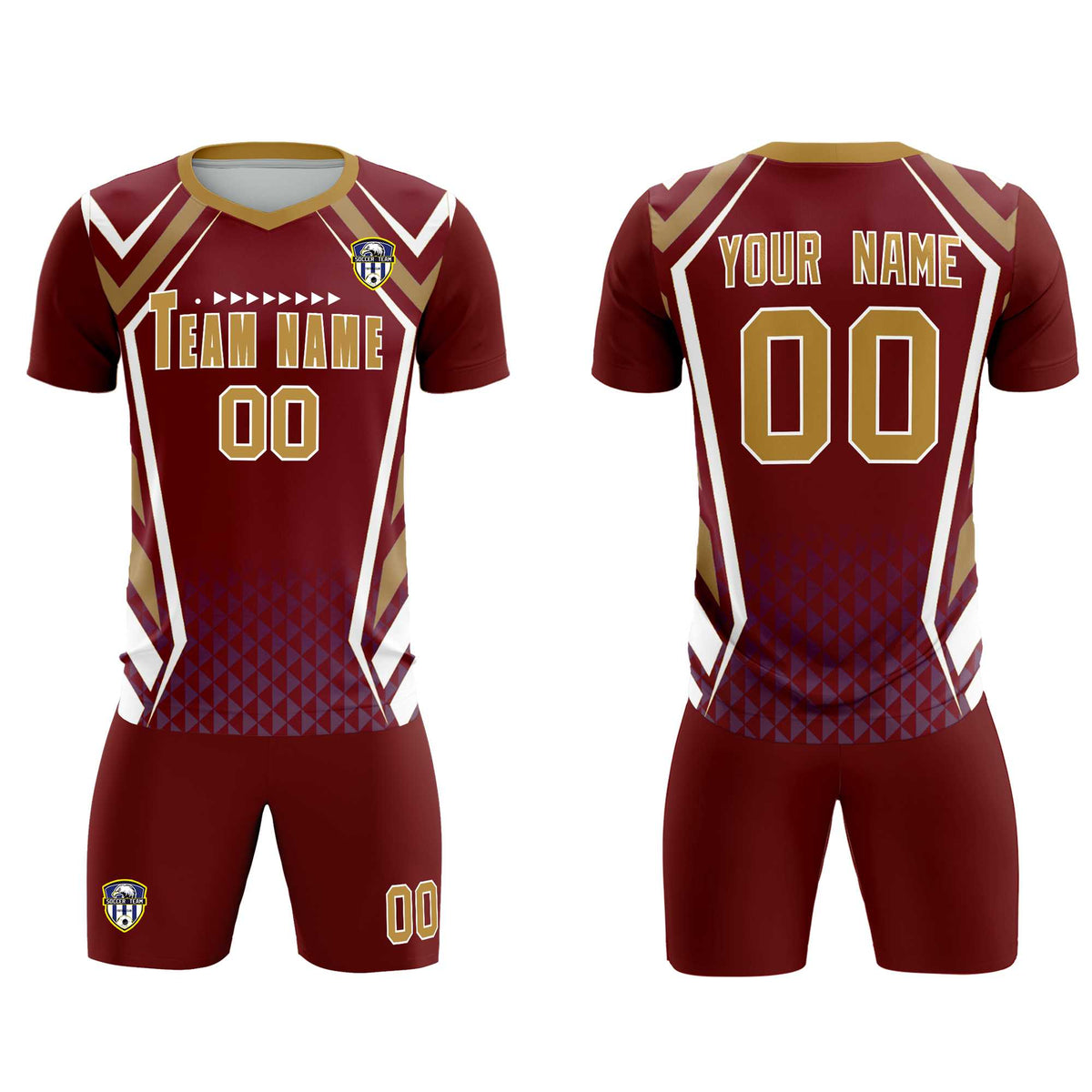 Custom Crimson Abstract Breathable Football Kit Jersey