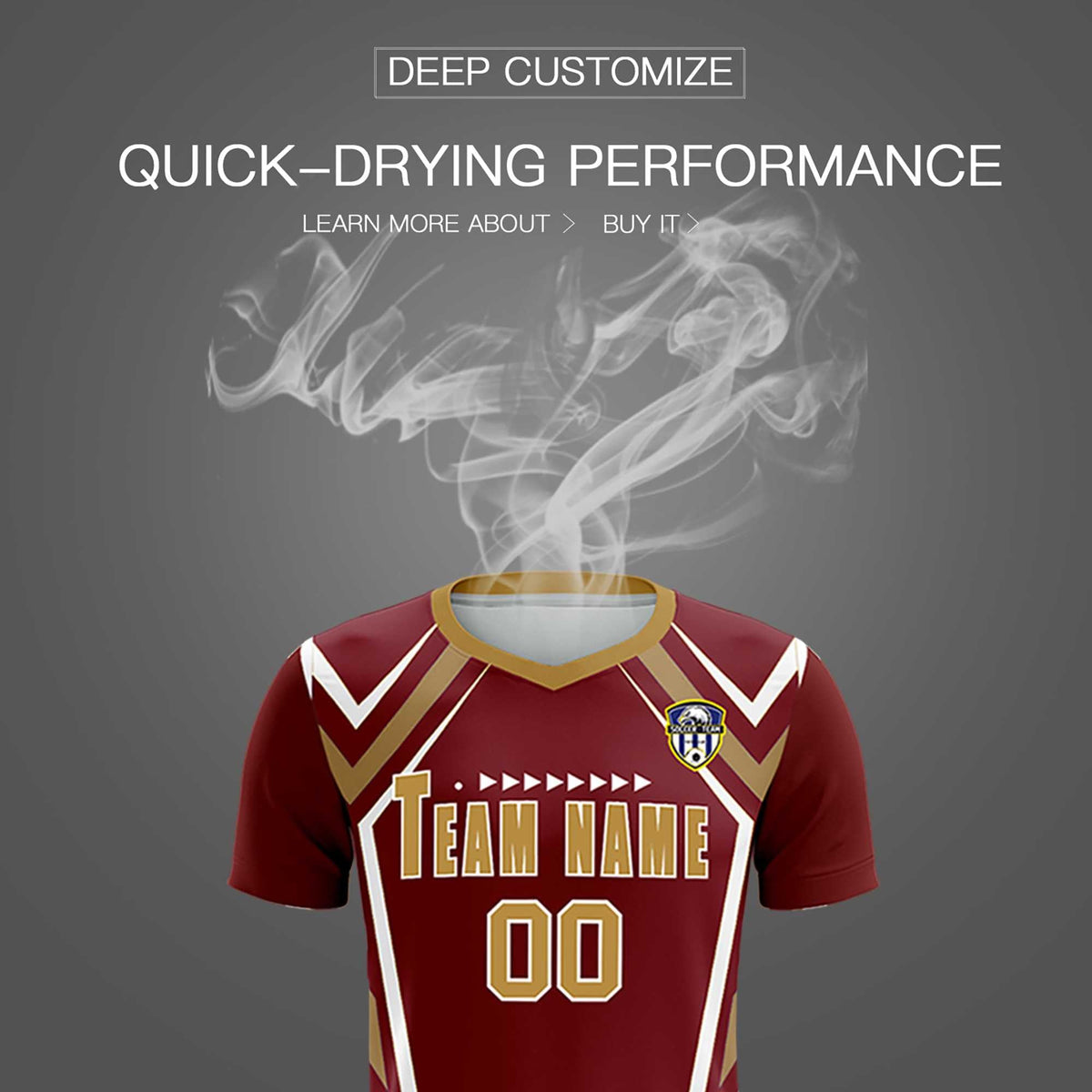 Custom Crimson Abstract Breathable Football Kit Jersey