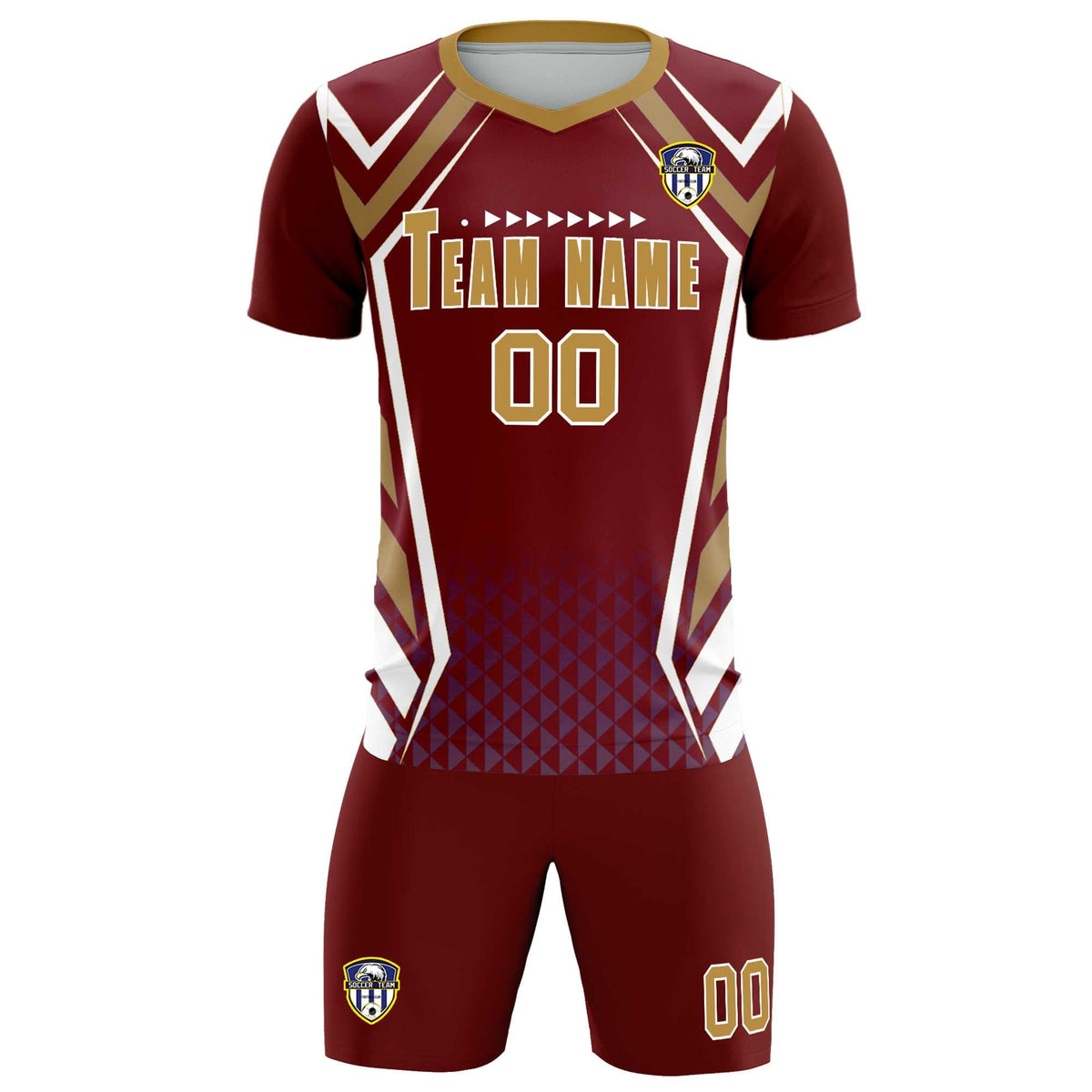Custom Crimson Abstract Breathable Football Kit Jersey