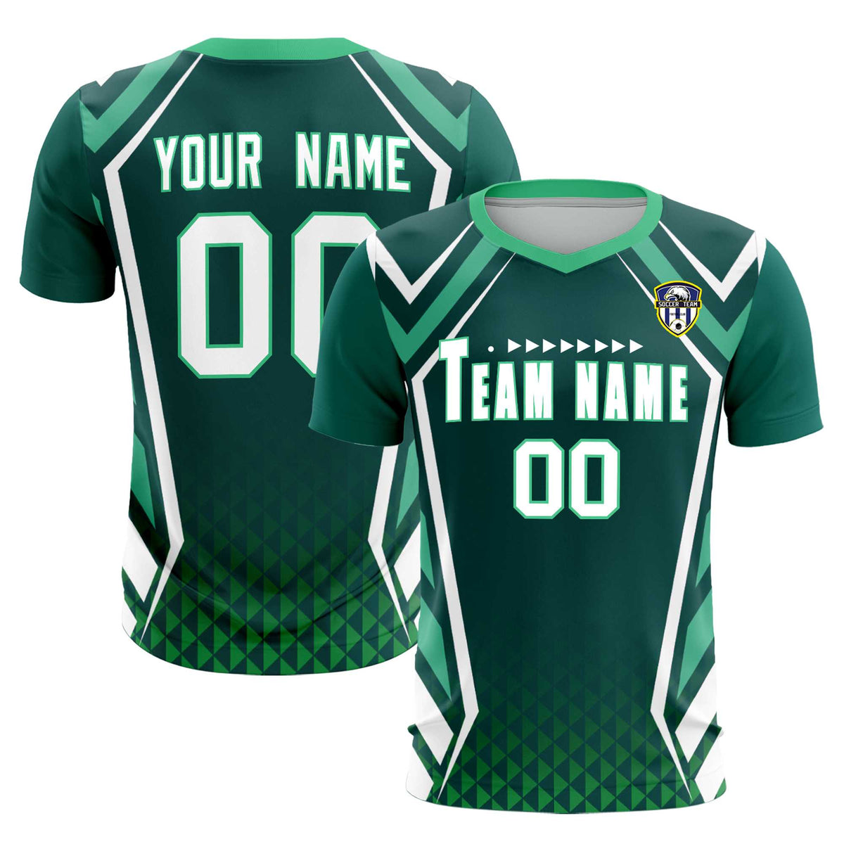 Custom Aqua Abstract Breathable Football Kit Jersey