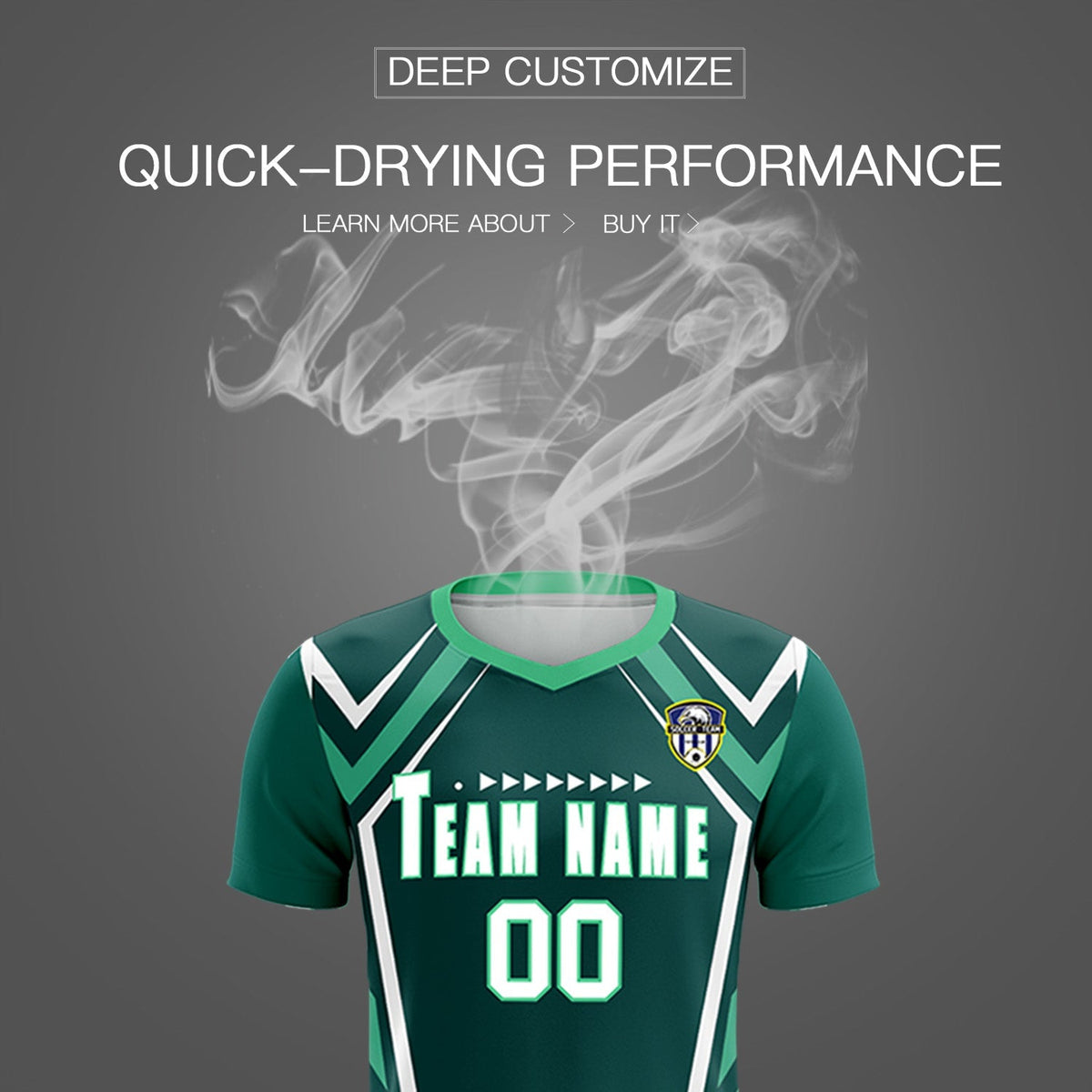 Custom Aqua Abstract Breathable Football Kit Jersey