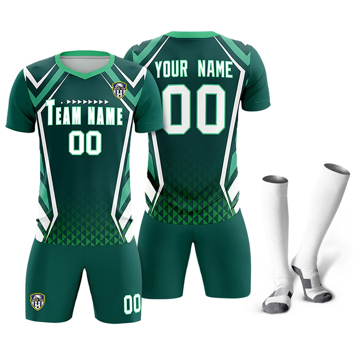 Custom Aqua Abstract Breathable Football Kit Jersey