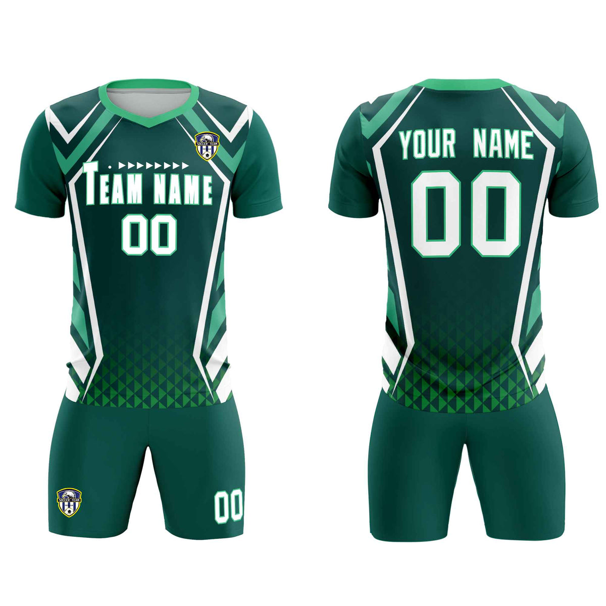 Custom Aqua Abstract Breathable Football Kit Jersey