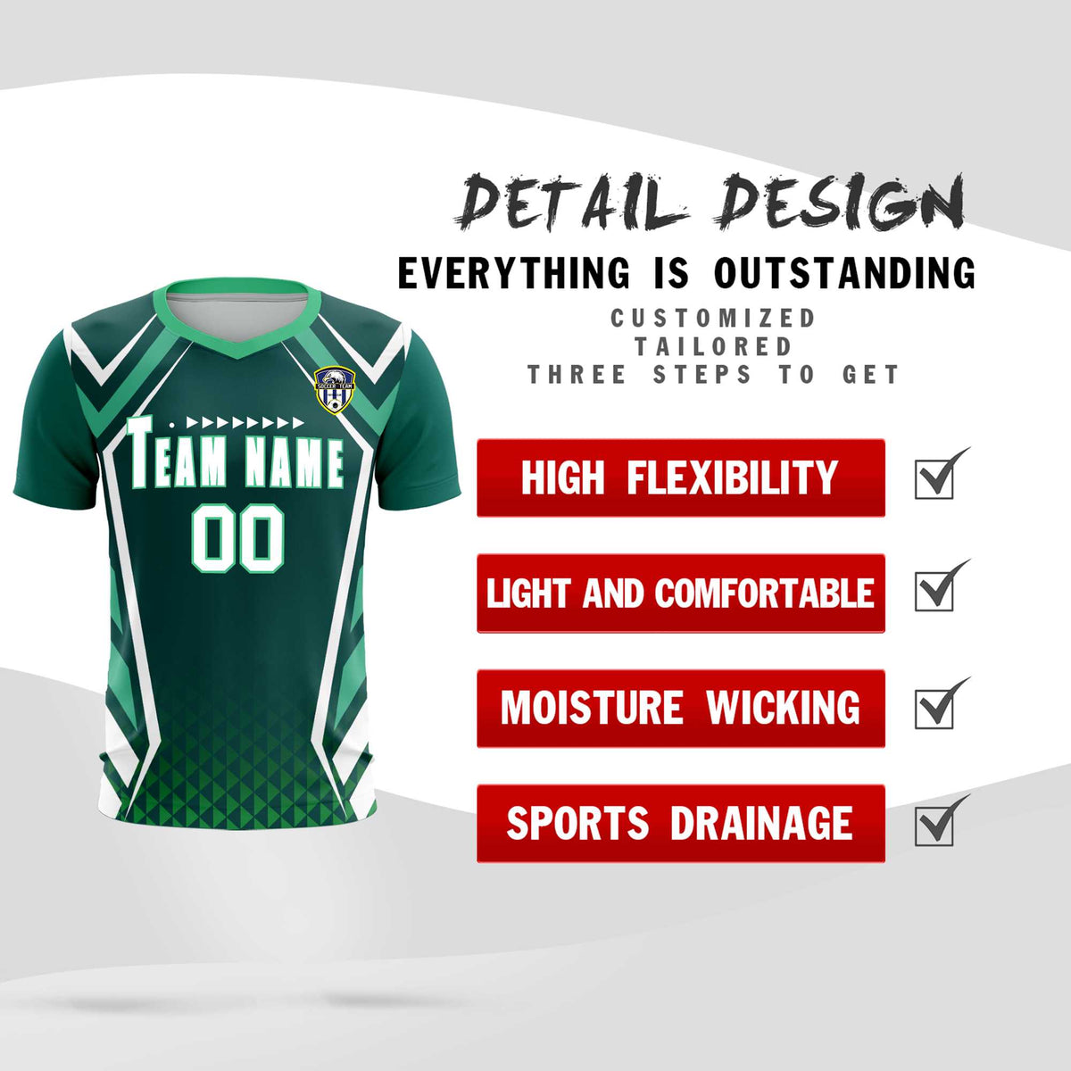 Custom Aqua Abstract Breathable Football Kit Jersey