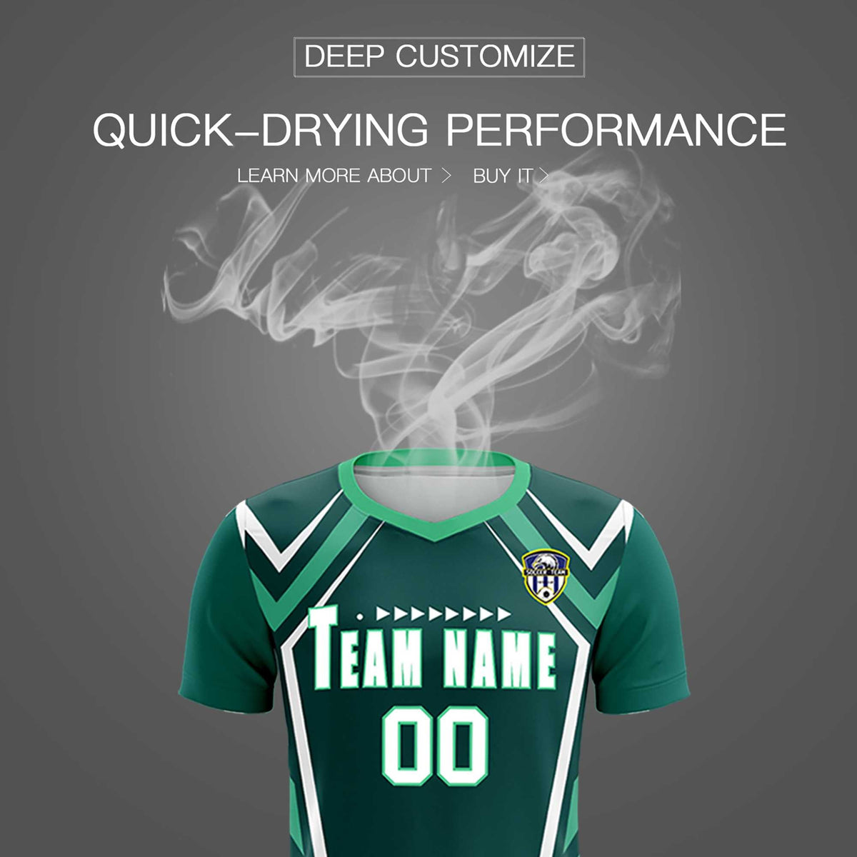 Custom Aqua Abstract Breathable Football Kit Jersey