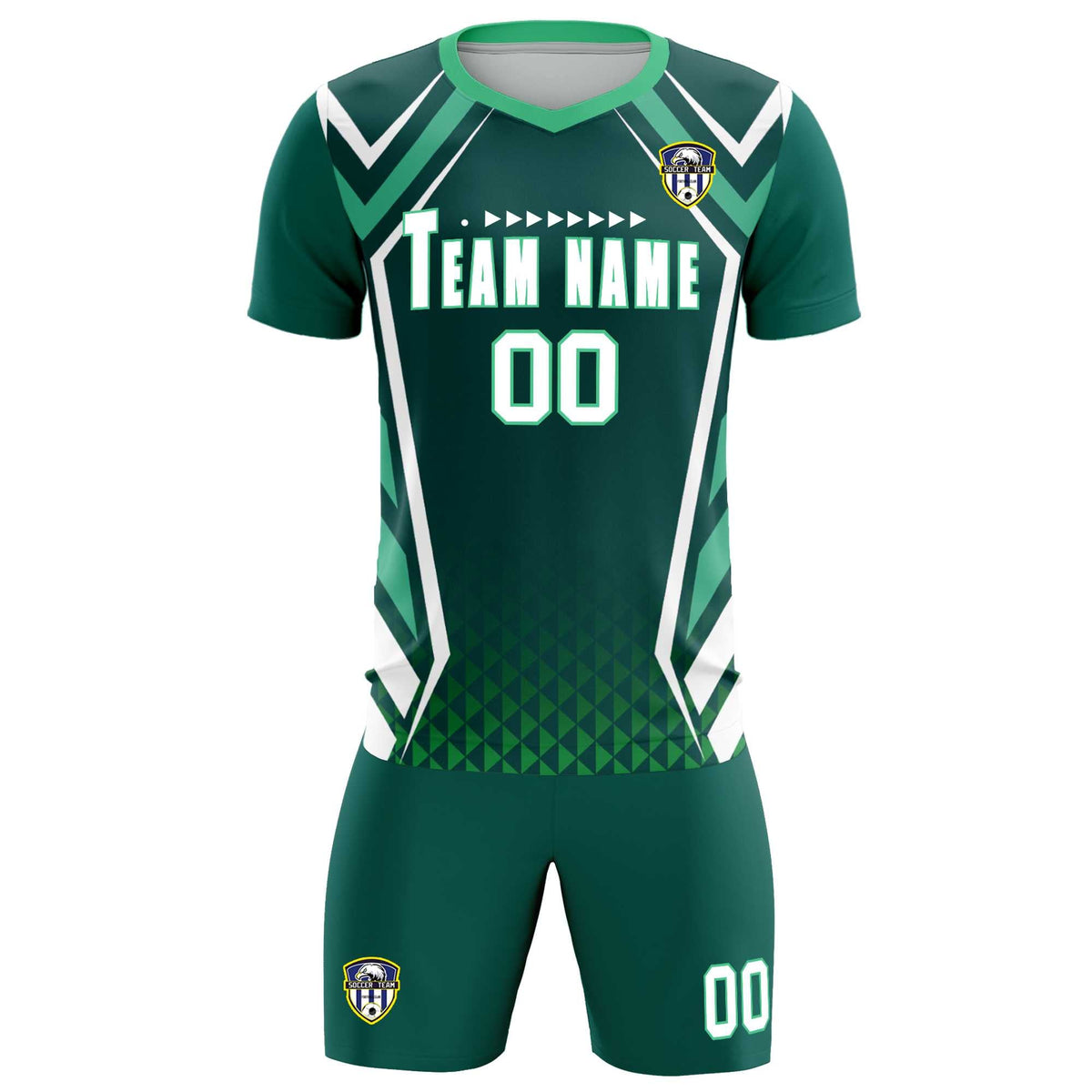 Custom Aqua Abstract Breathable Football Kit Jersey