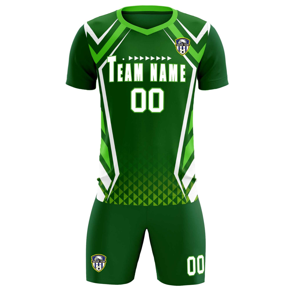 Custom Green Abstract Breathable Football Kit Jersey