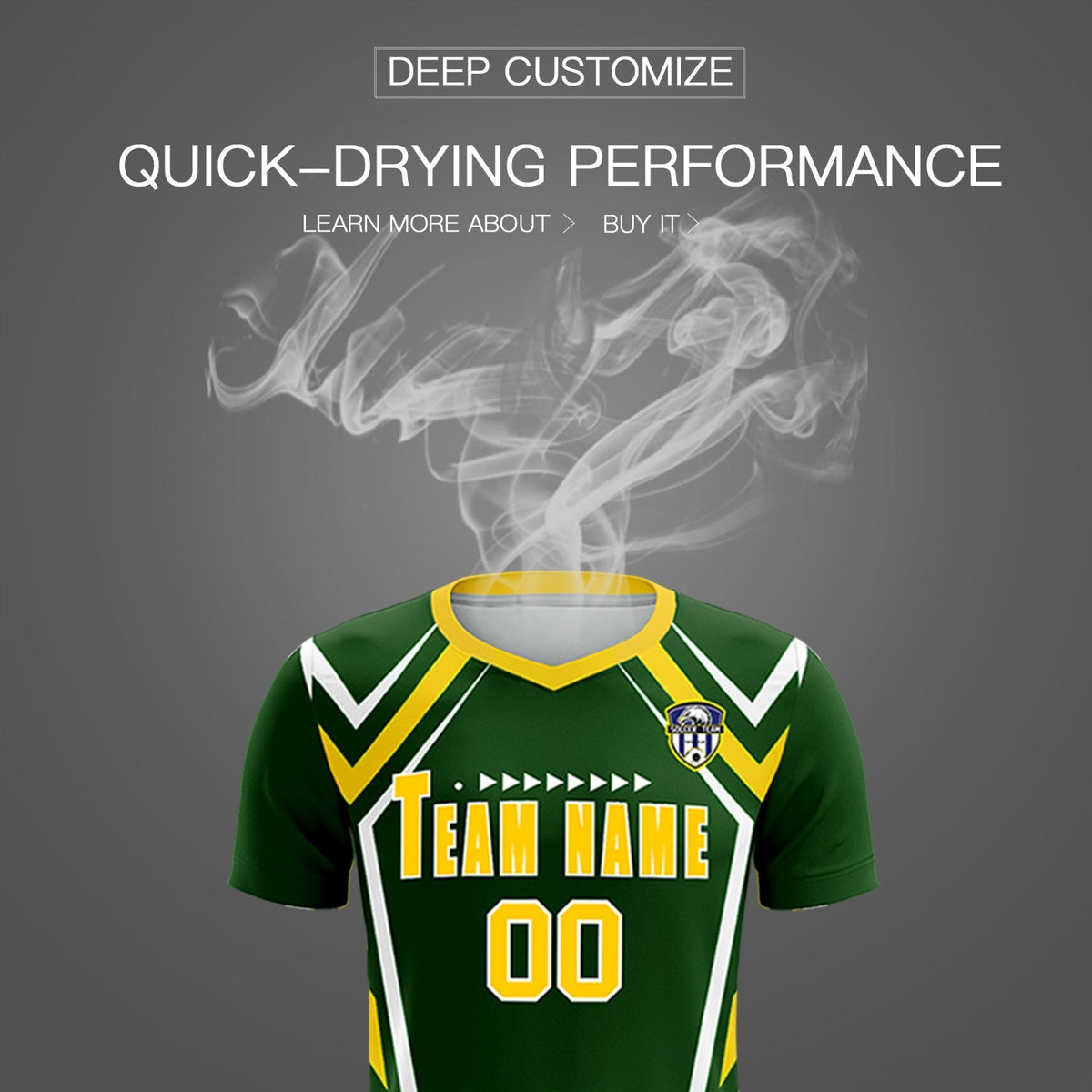 Custom Midnight Green Abstract Breathable Football Kit Jersey