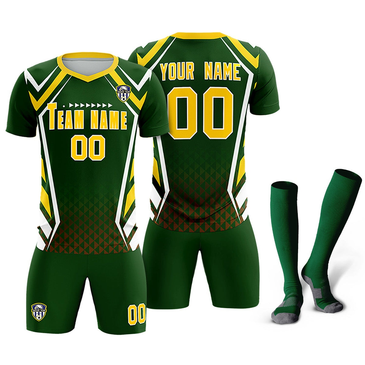 Custom Midnight Green Abstract Breathable Football Kit Jersey