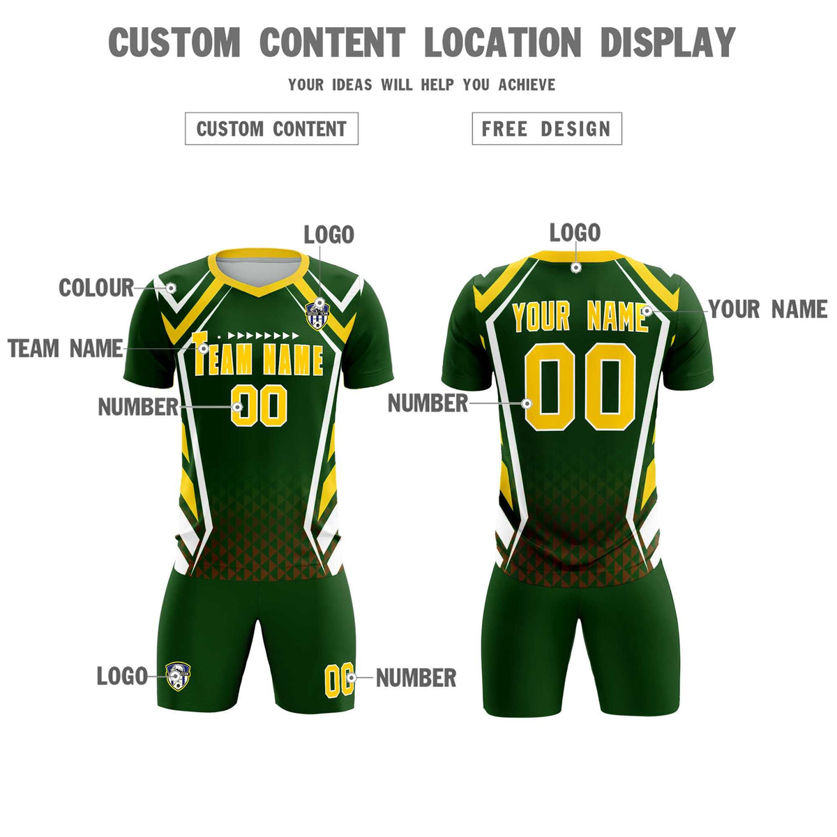 Custom Midnight Green Abstract Breathable Football Kit Jersey