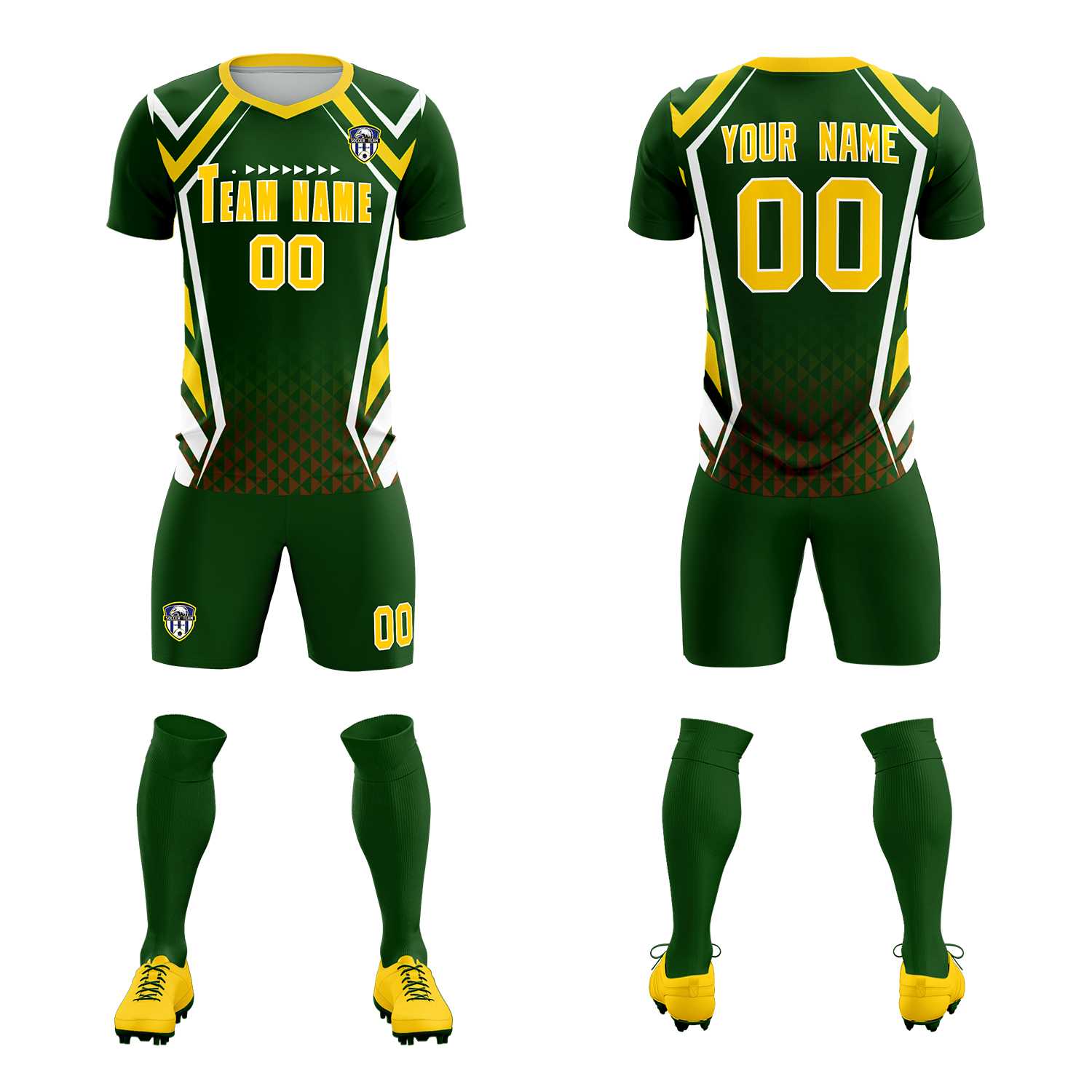 Custom Midnight Green Abstract Breathable Football Kit Jersey