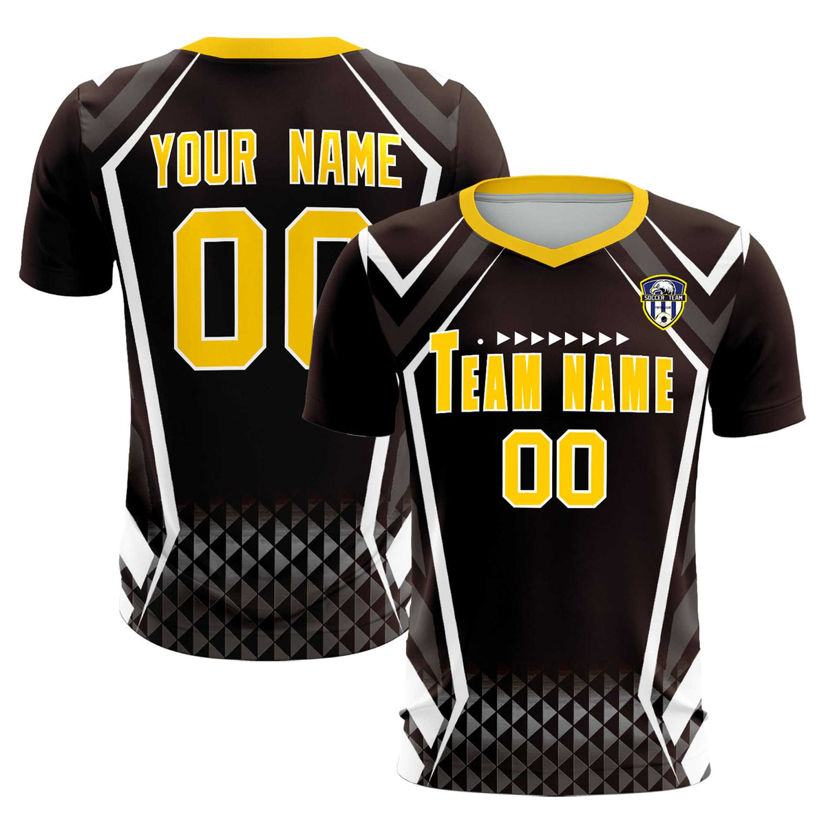Custom Brown Abstract Breathable Football Kit Jersey
