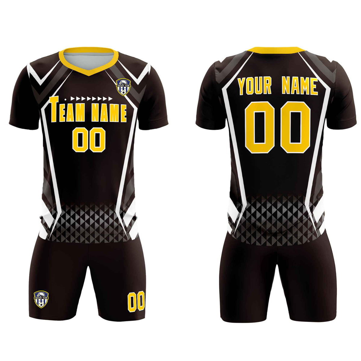 Custom Brown Abstract Breathable Football Kit Jersey