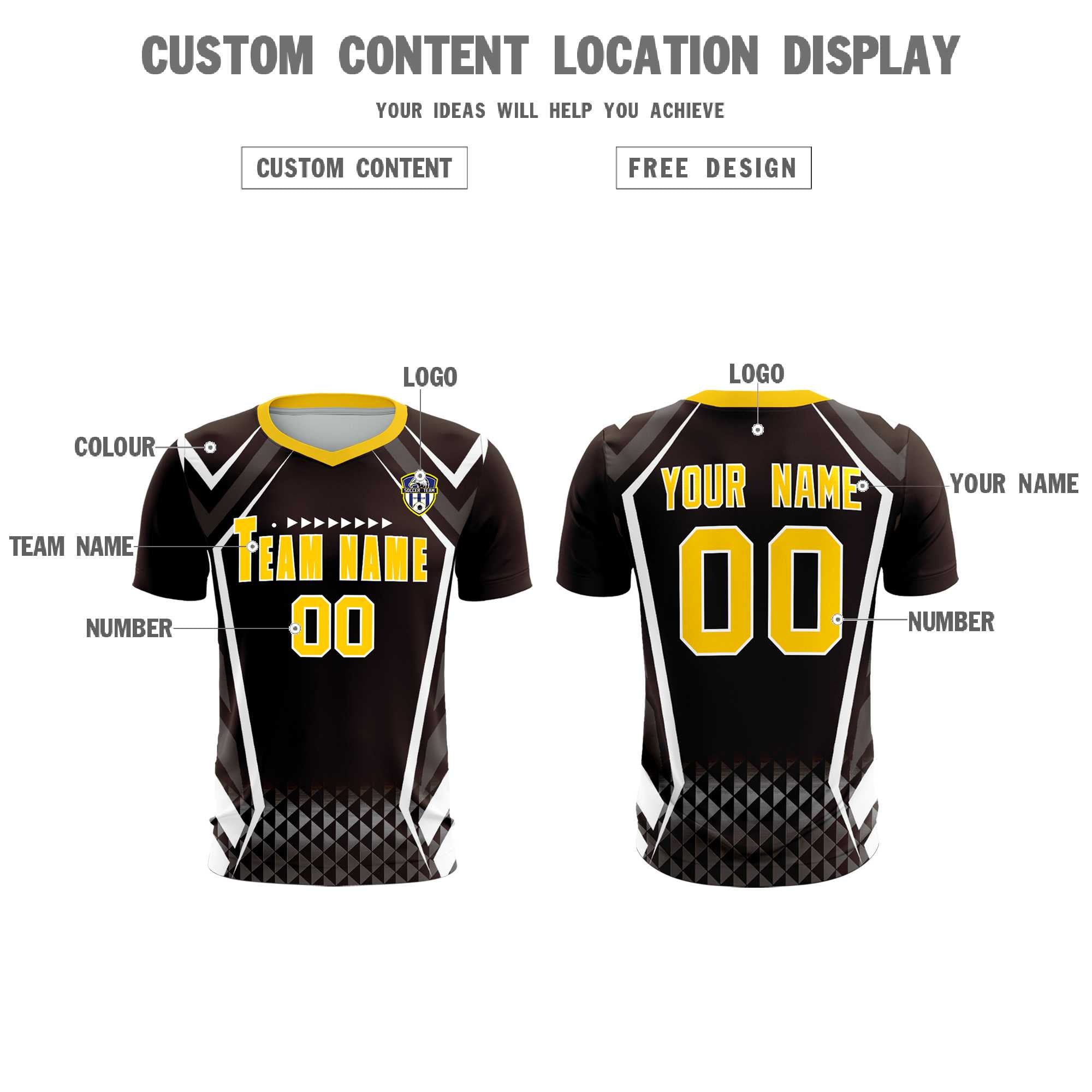 Custom Brown Abstract Breathable Football Kit Jersey