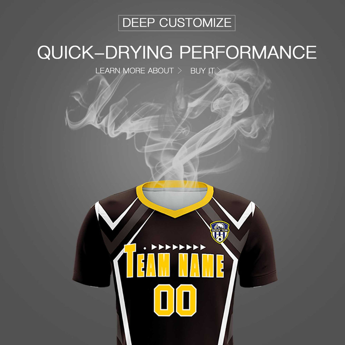 Custom Brown Abstract Breathable Football Kit Jersey