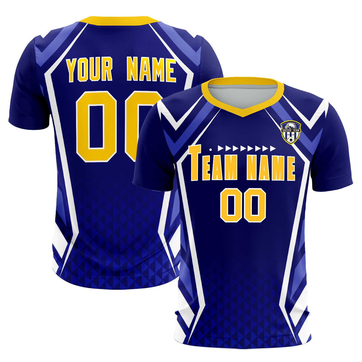 Custom Royal Abstract Breathable Football Kit Jersey