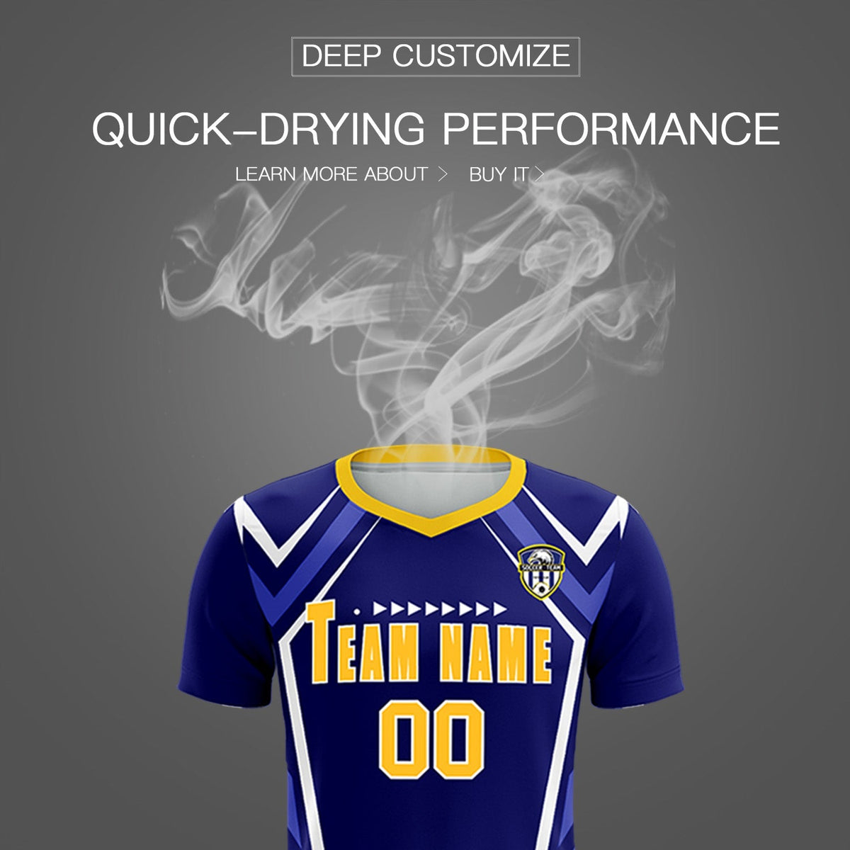 Custom Royal Abstract Breathable Football Kit Jersey