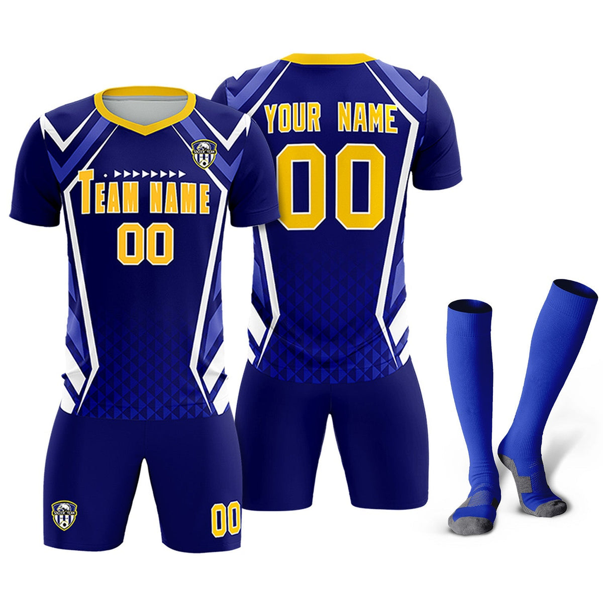 Custom Royal Abstract Breathable Football Kit Jersey