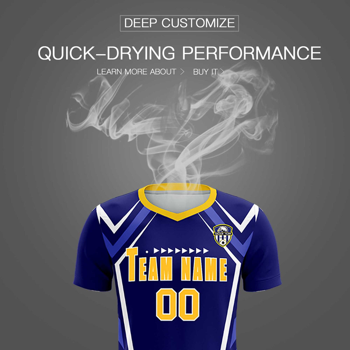 Custom Royal Abstract Breathable Football Kit Jersey