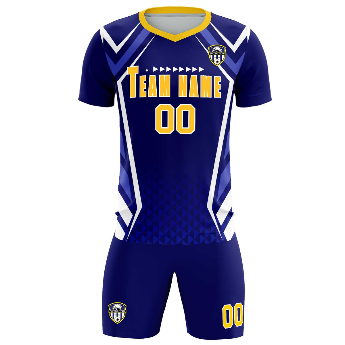 Custom Royal Abstract Breathable Football Kit Jersey