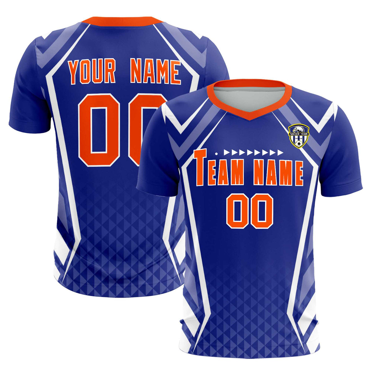 Custom Royal Abstract Breathable Football Kit Jersey