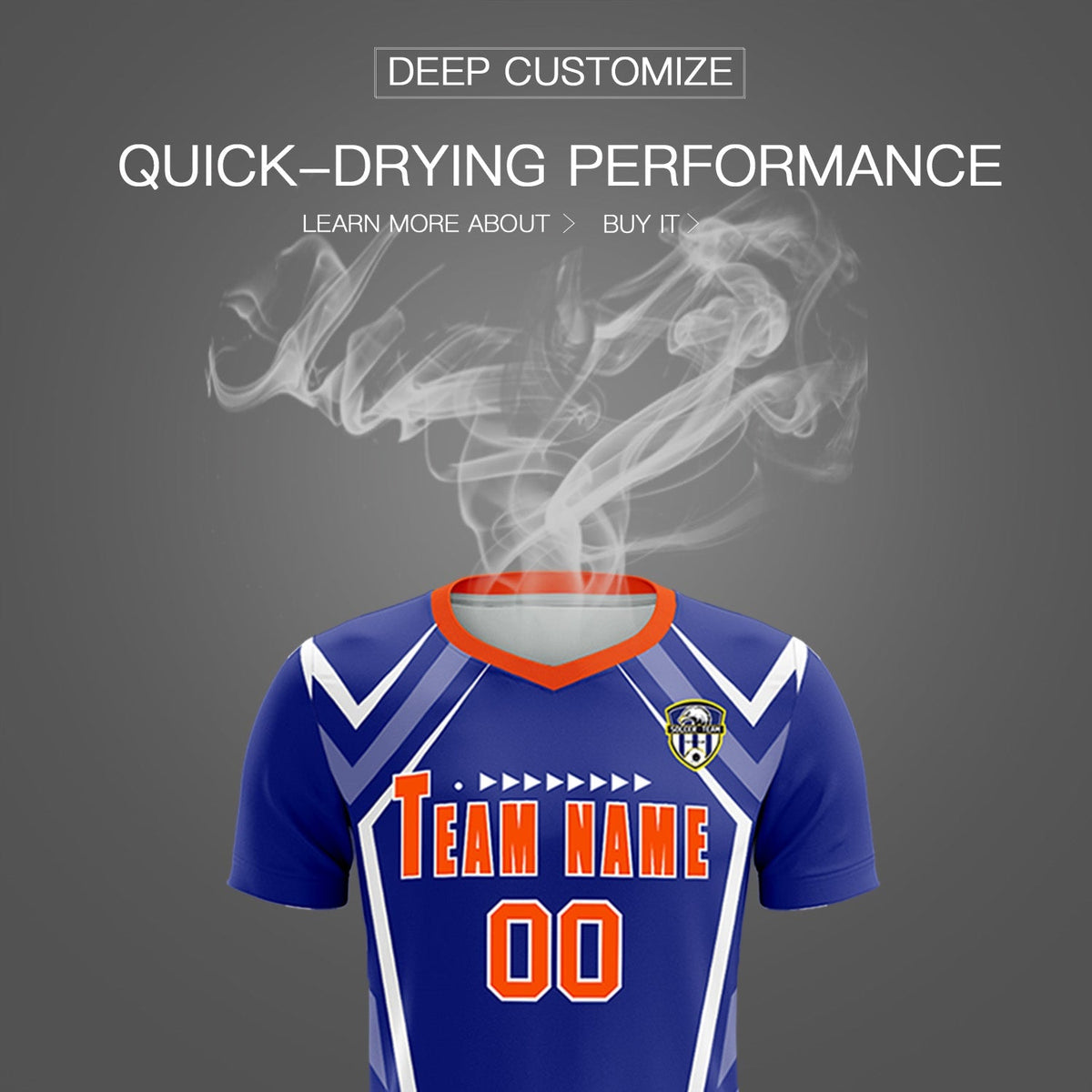 Custom Royal Abstract Breathable Football Kit Jersey