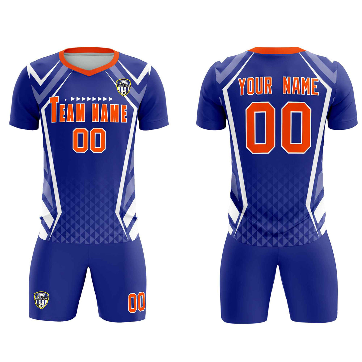Custom Royal Abstract Breathable Football Kit Jersey