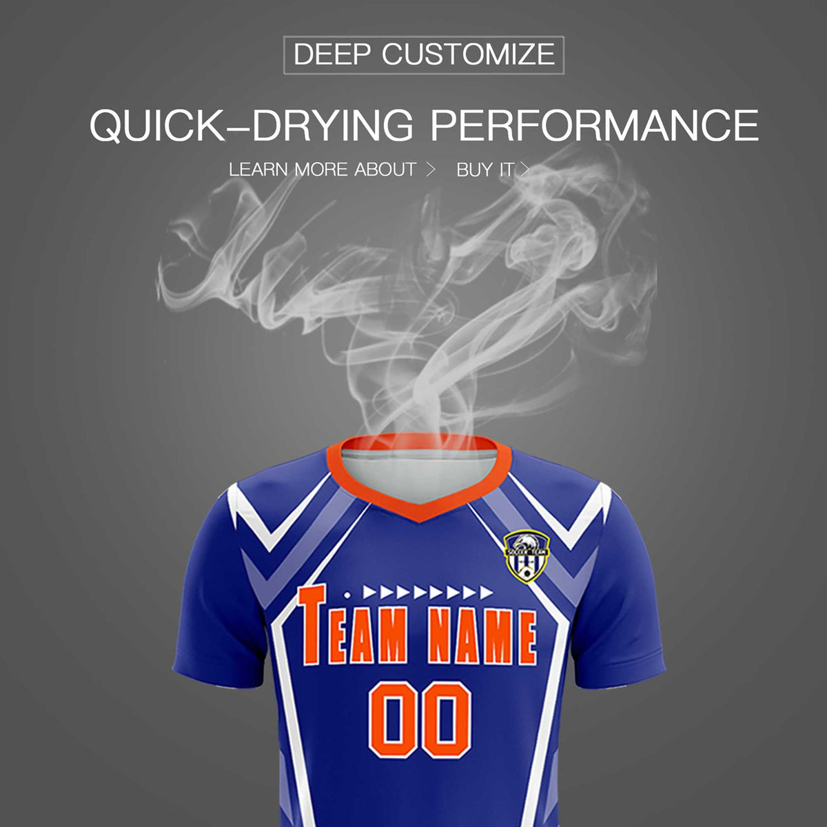 Custom Royal Abstract Breathable Football Kit Jersey