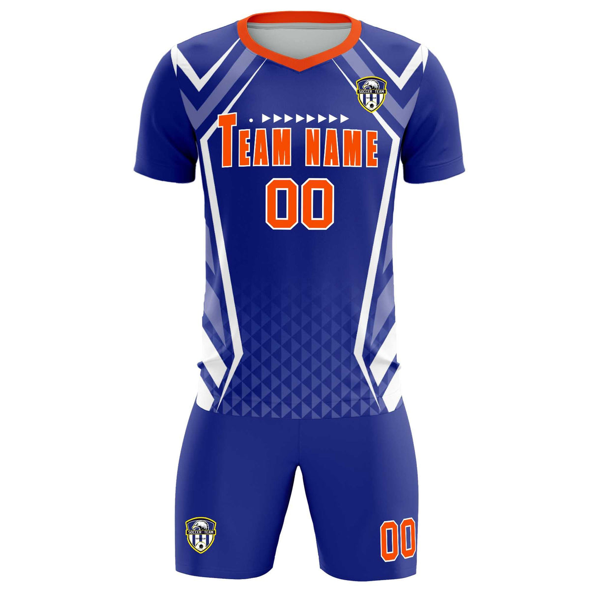 Custom Royal Abstract Breathable Football Kit Jersey