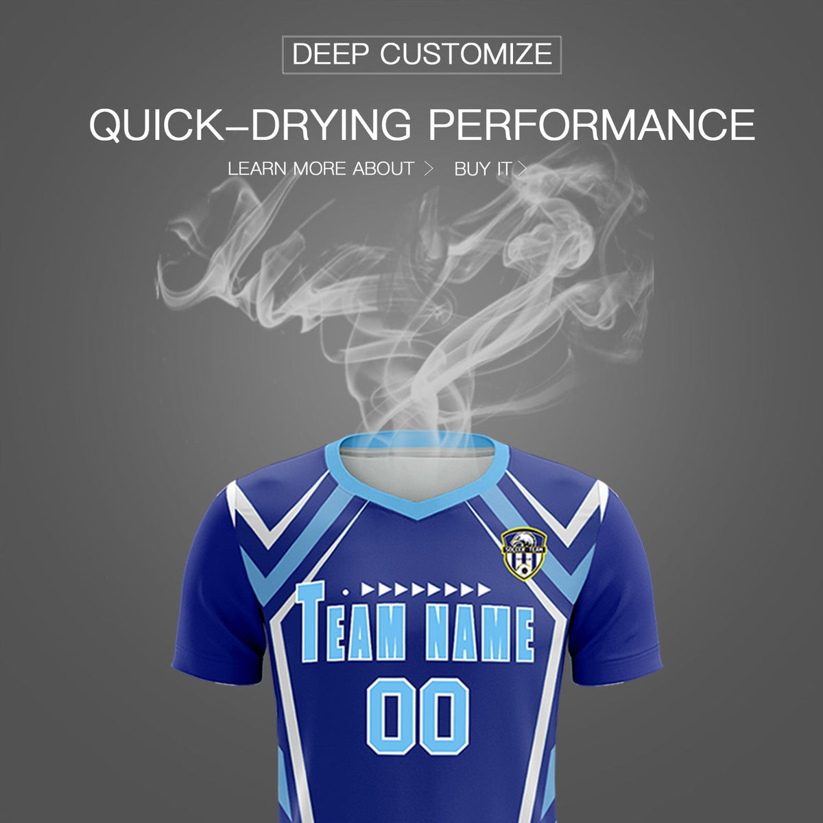 Custom Royal Abstract Breathable Football Kit Jersey