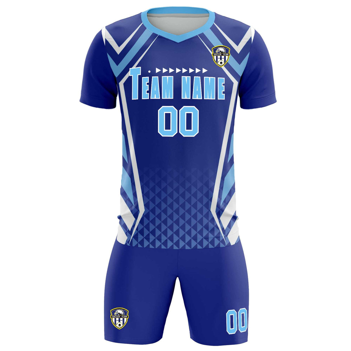 Custom Royal Abstract Breathable Football Kit Jersey